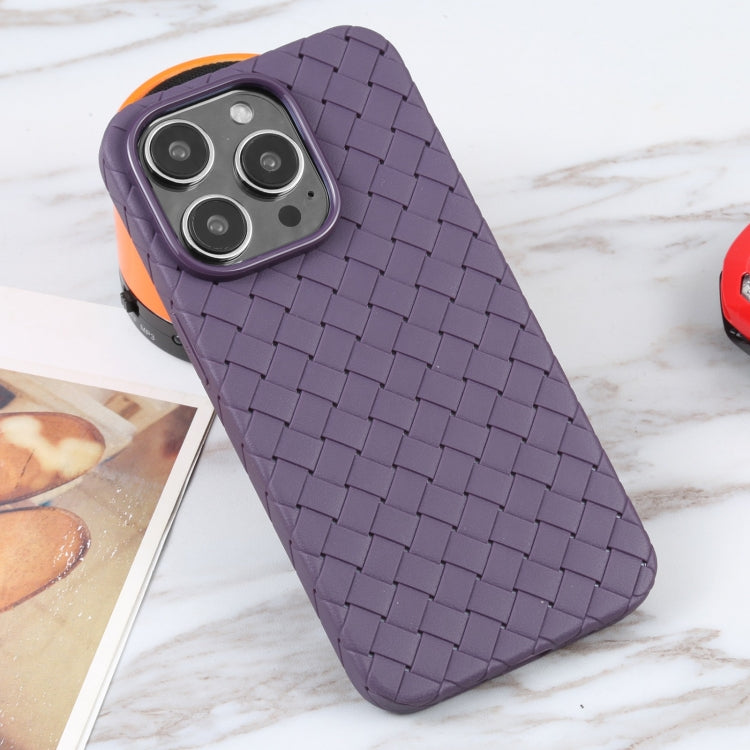 For iPhone 14 Pro Max BV Woven All-inclusive Phone Case (Purple)