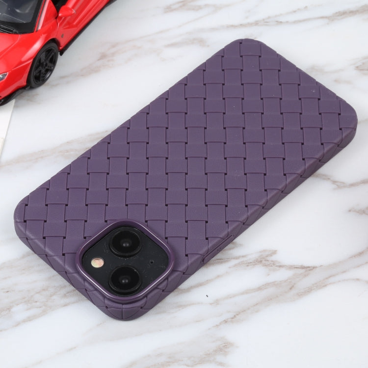 For iPhone 14 Plus BV Woven All-inclusive Phone Case (Purple)