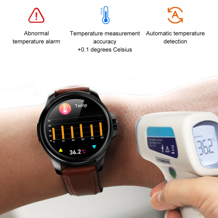 E89 1.32 Inch Screen TPU Strap Smart Health Watch Supports ECG Function, AI Medical Diagnosis, Body Temperature Monitoring
