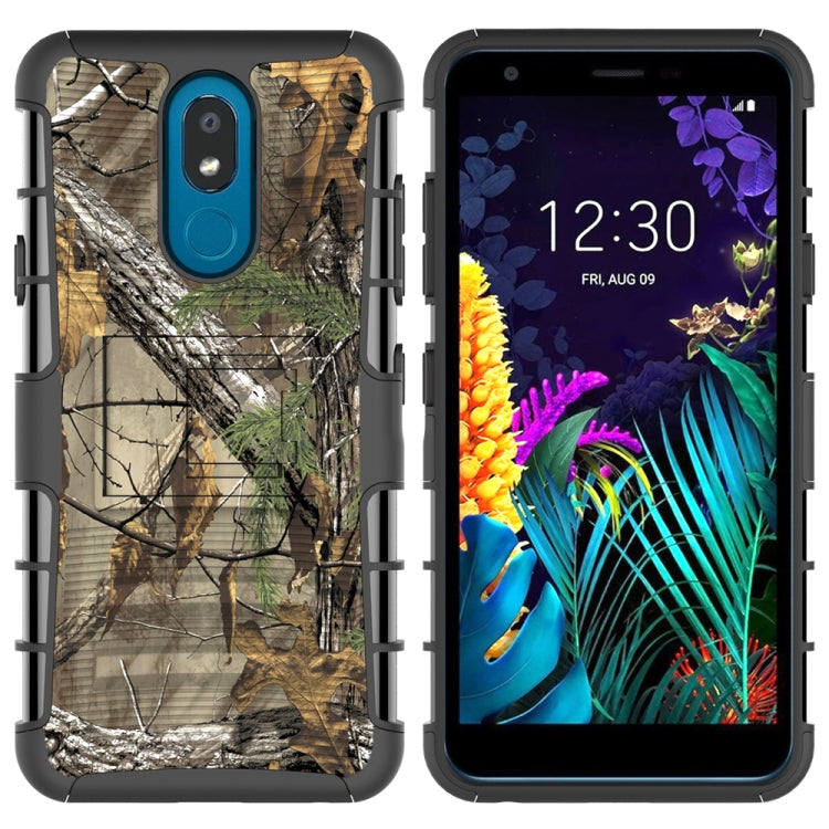 For LG K30 (2019) PC + Silicone Back Clip Sliding Sleeve Protective Case(Camouflage)