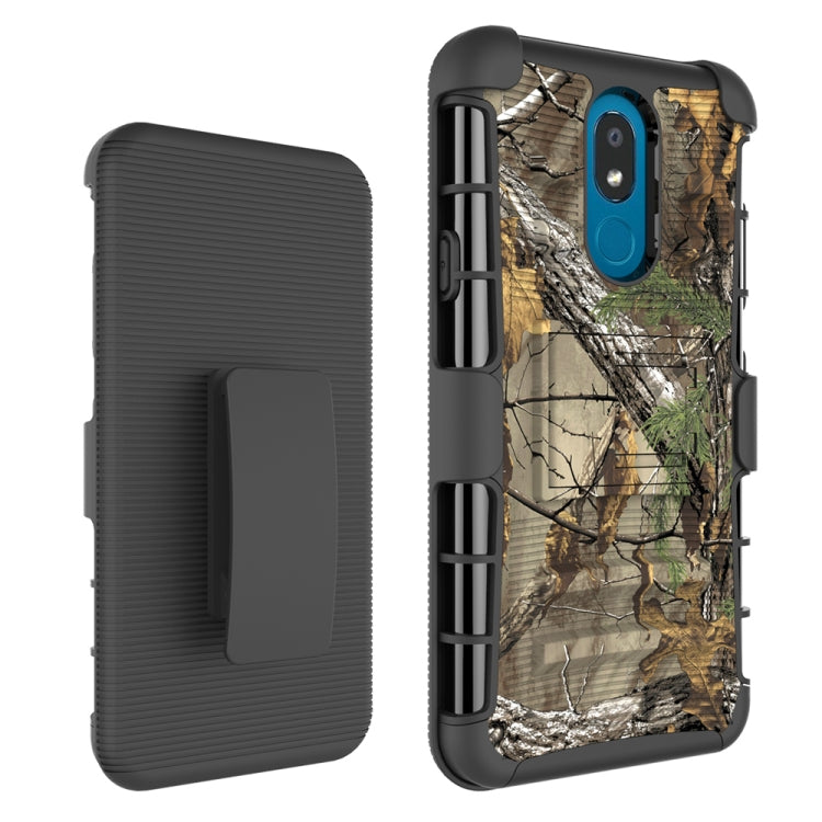 For LG K30 (2019) PC + Silicone Back Clip Sliding Sleeve Protective Case(Camouflage)