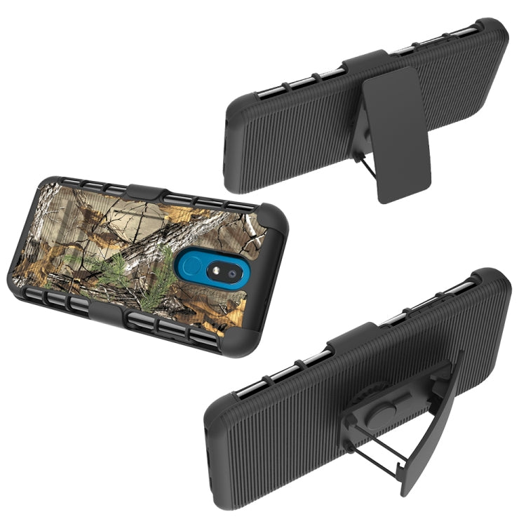 For LG K30 (2019) PC + Silicone Back Clip Sliding Sleeve Protective Case(Camouflage)