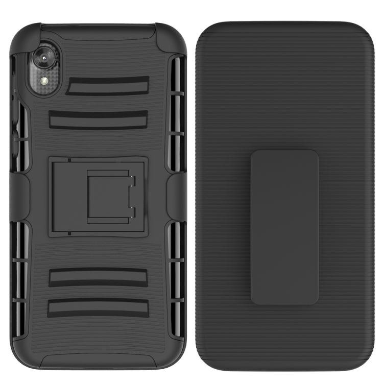 For Motorola E6 PC + Silicone Back Clip Sliding Sleeve Protective Case