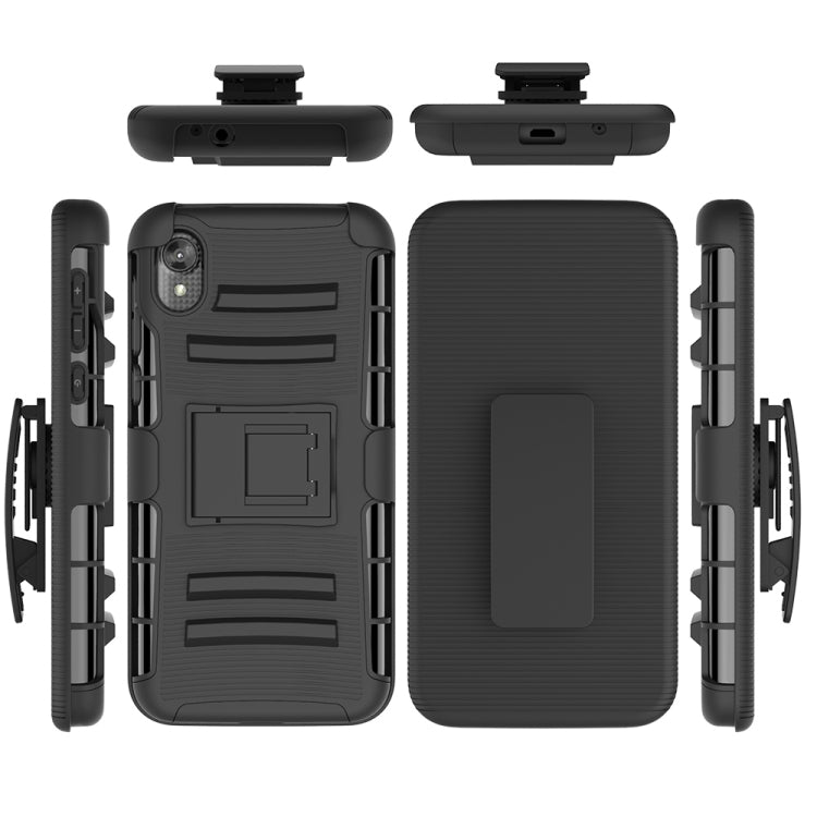 For Motorola E6 PC + Silicone Back Clip Sliding Sleeve Protective Case