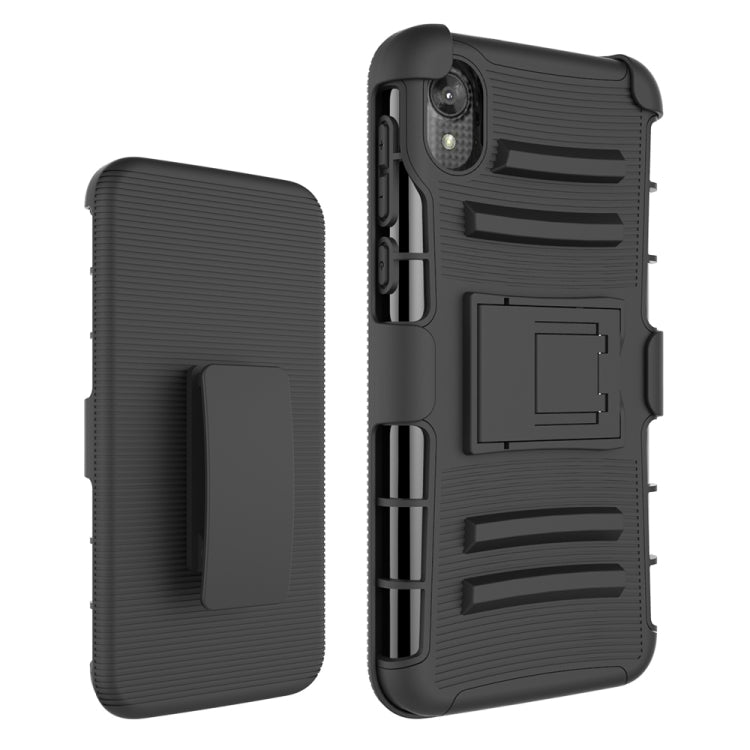 For Motorola E6 PC + Silicone Back Clip Sliding Sleeve Protective Case