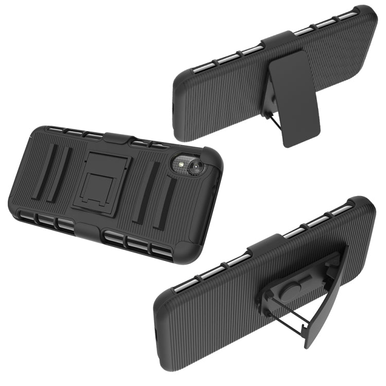 For Motorola E6 PC + Silicone Back Clip Sliding Sleeve Protective Case