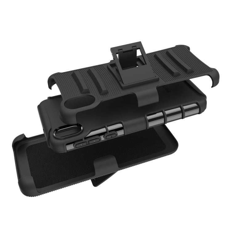 For Motorola E6 PC + Silicone Back Clip Sliding Sleeve Protective Case