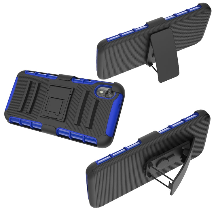 For Motorola E6 PC + Silicone Back Clip Sliding Sleeve Protective Case