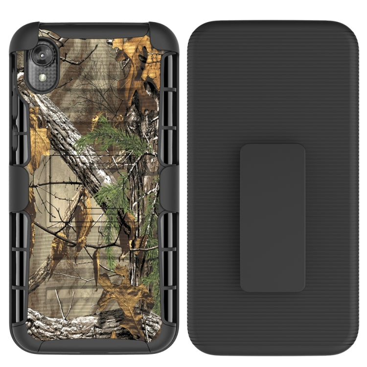 For Motorola E6 PC + Silicone Back Clip Sliding Sleeve Protective Case