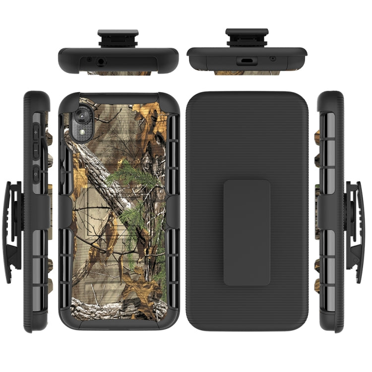 For Motorola E6 PC + Silicone Back Clip Sliding Sleeve Protective Case