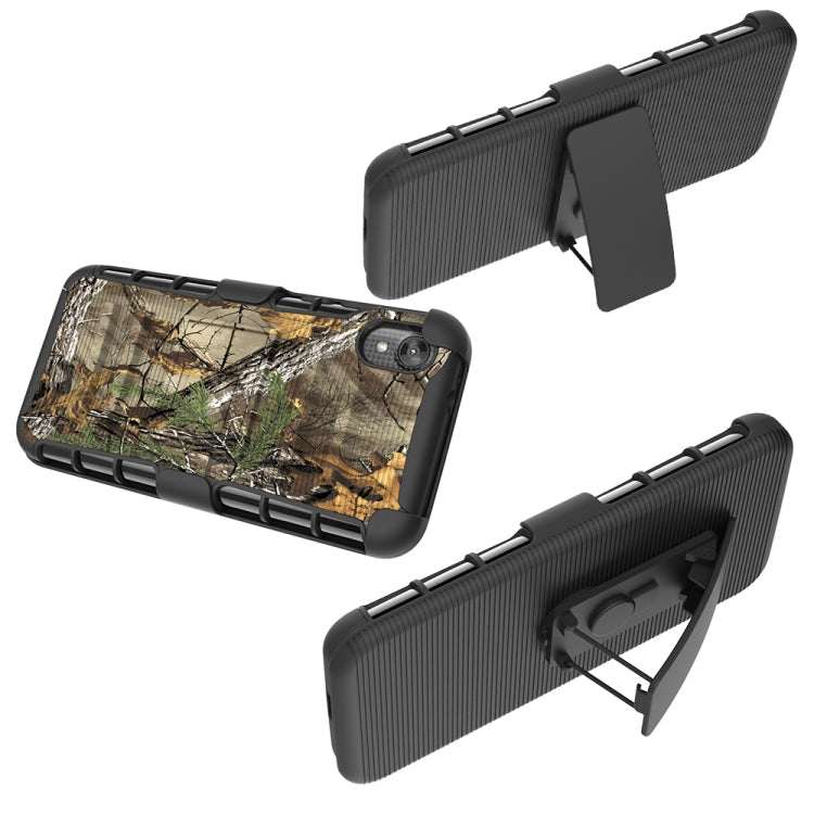 For Motorola E6 PC + Silicone Back Clip Sliding Sleeve Protective Case