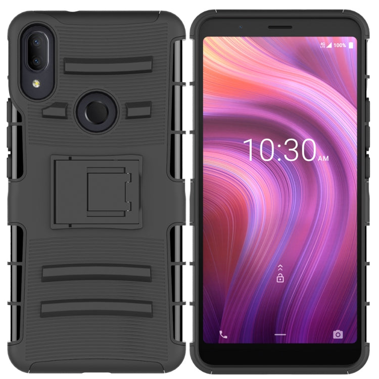 For Alcatel 3V PC + Silicone Back Clip Sliding Sleeve Protective Case