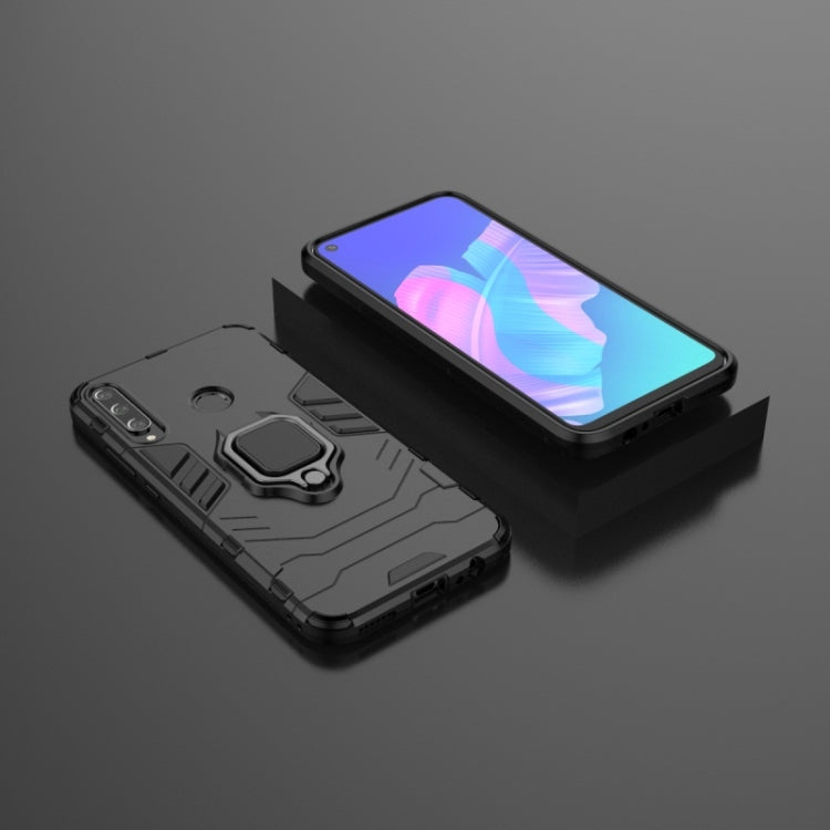 For Huawei Y7p / P40 Lite E Shockproof PC + TPU Protective Case with Magnetic Ring Holder