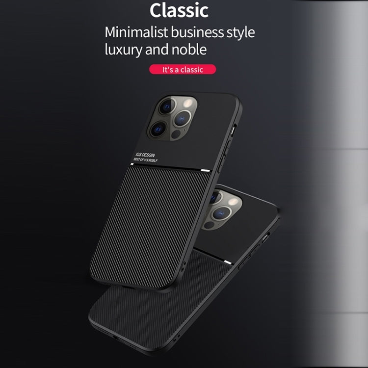 For iPhone 14 Pro Classic Tilt Strip Grain Magnetic Shockproof PC + TPU Phone Case