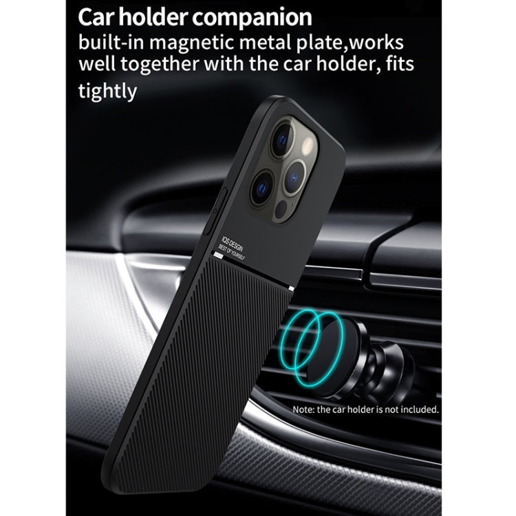 For iPhone 14 Pro Classic Tilt Strip Grain Magnetic Shockproof PC + TPU Phone Case