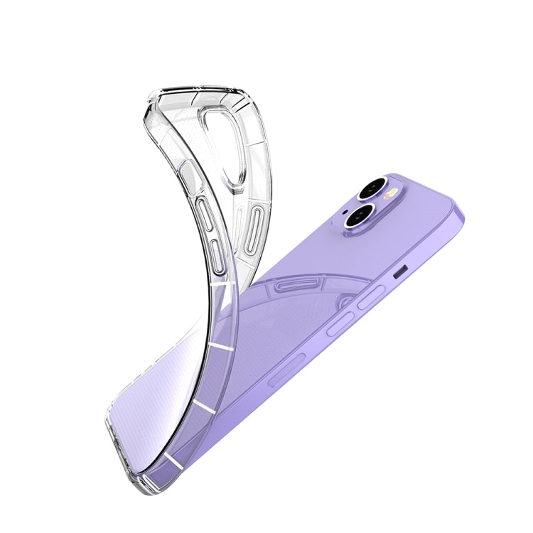 For iPhone 14 Plus Airbag Four-Corner Full Coverage Shockproof TPU Phone Case (Transparent)