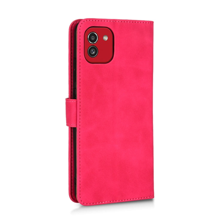 For Samsung Galaxy A03 166mm Skin Feel Magnetic Flip Leather Phone Case