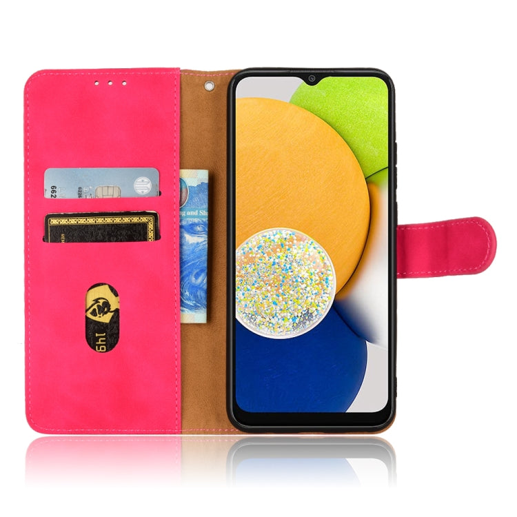 For Samsung Galaxy A03 166mm Skin Feel Magnetic Flip Leather Phone Case