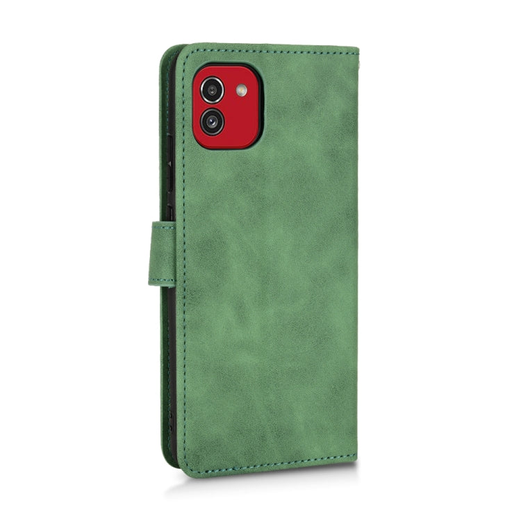 For Samsung Galaxy A03 166mm Skin Feel Magnetic Flip Leather Phone Case