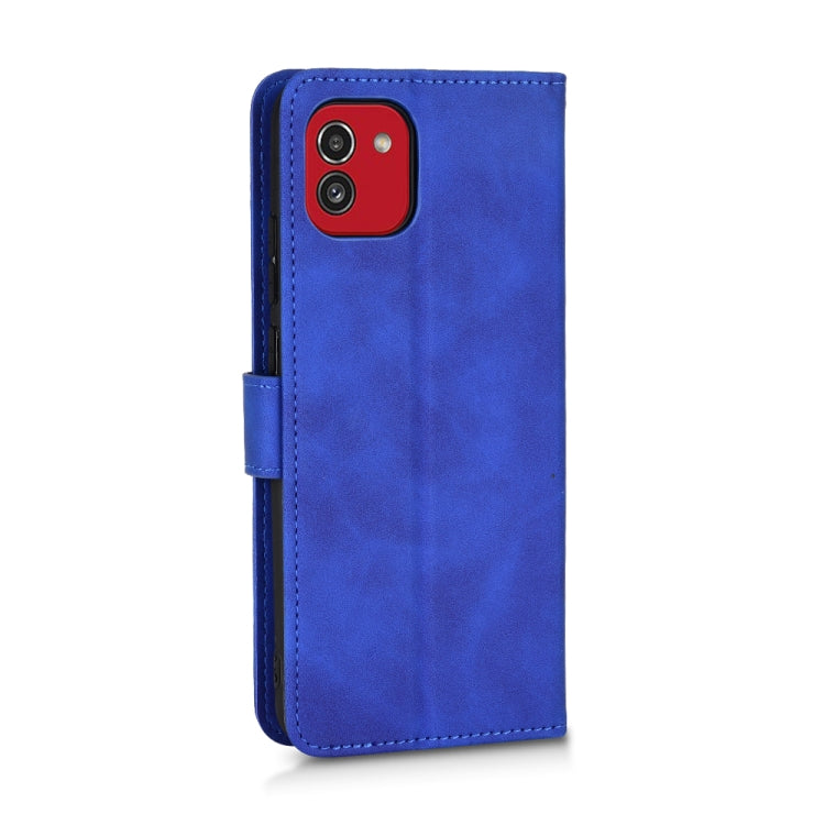 For Samsung Galaxy A03 166mm Skin Feel Magnetic Flip Leather Phone Case