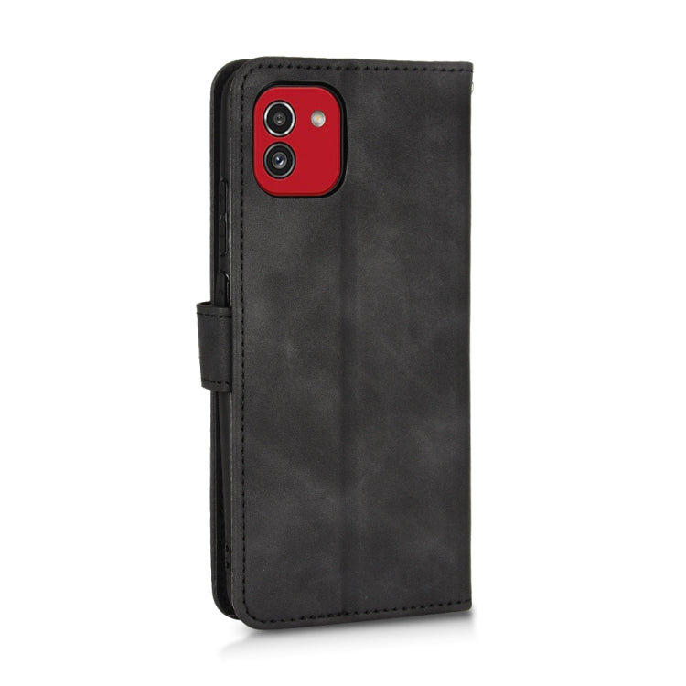 For Samsung Galaxy A03 166mm Skin Feel Magnetic Flip Leather Phone Case