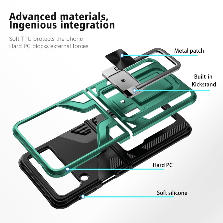 For Samsung Galaxy Z Flip4 2 in 1 Kickstand Magnetic Armor Shockproof Phone Case