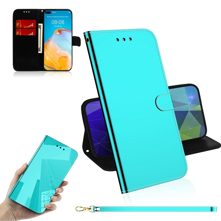 For Huawei P40 Imitated Mirror Surface Horizontal Flip Leather Case with Holder & Card Slots & Wallet & Lanyard