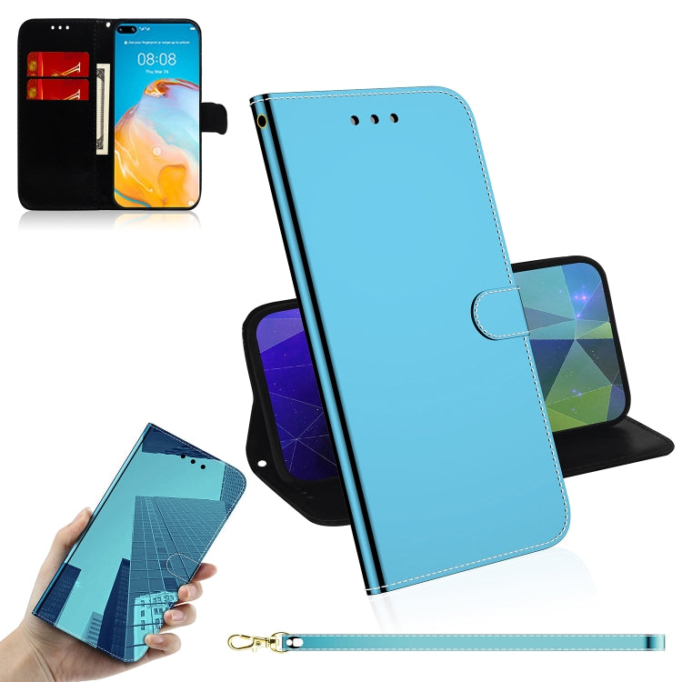 For Huawei P40 Imitated Mirror Surface Horizontal Flip Leather Case with Holder & Card Slots & Wallet & Lanyard
