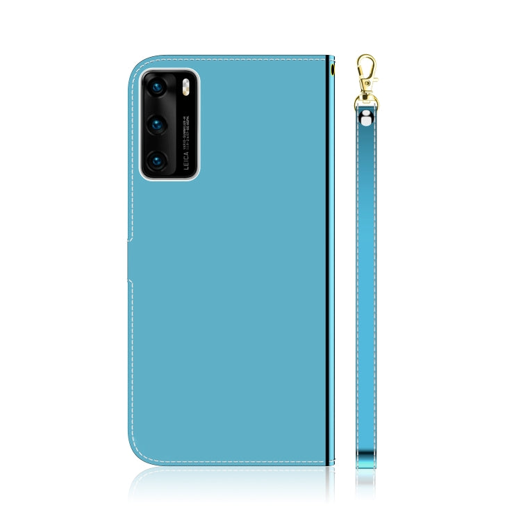 For Huawei P40 Imitated Mirror Surface Horizontal Flip Leather Case with Holder & Card Slots & Wallet & Lanyard