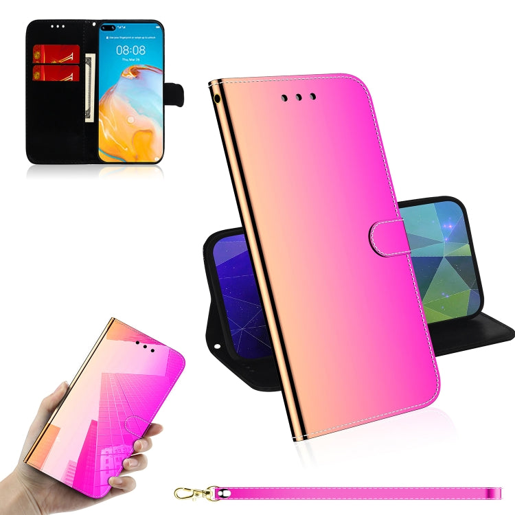 For Huawei P40 Imitated Mirror Surface Horizontal Flip Leather Case with Holder & Card Slots & Wallet & Lanyard