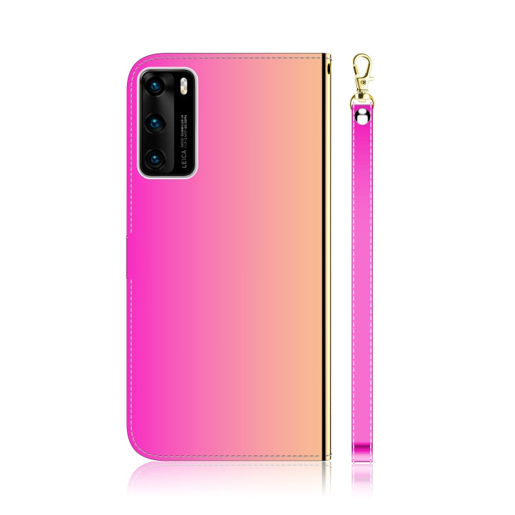 For Huawei P40 Imitated Mirror Surface Horizontal Flip Leather Case with Holder & Card Slots & Wallet & Lanyard