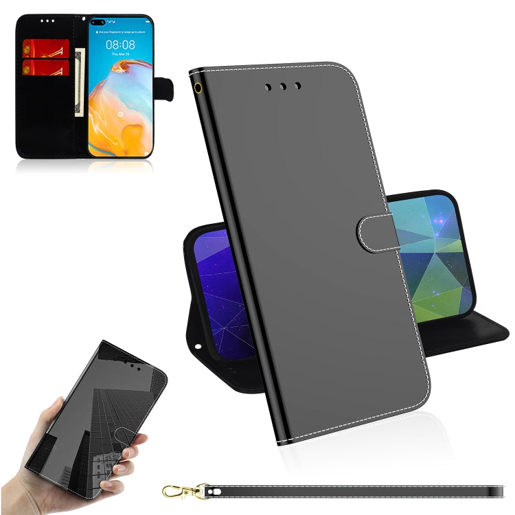 For Huawei P40 Imitated Mirror Surface Horizontal Flip Leather Case with Holder & Card Slots & Wallet & Lanyard