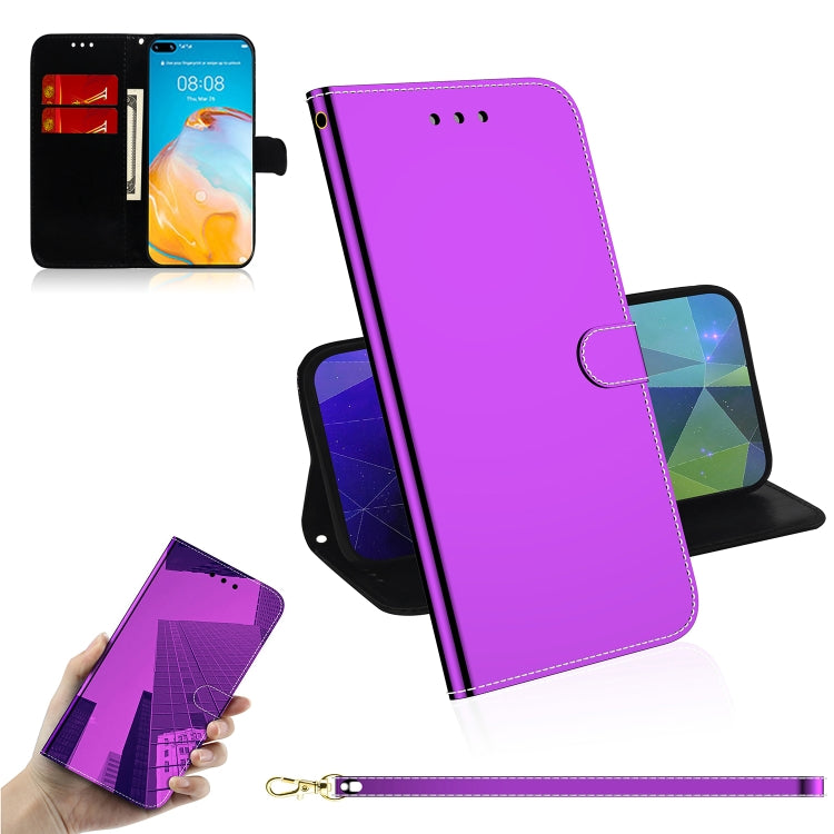 For Huawei P40 Imitated Mirror Surface Horizontal Flip Leather Case with Holder & Card Slots & Wallet & Lanyard
