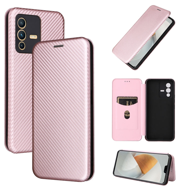 For vivo S12 5G / V23 5G Carbon Fiber Texture Leather Phone Case