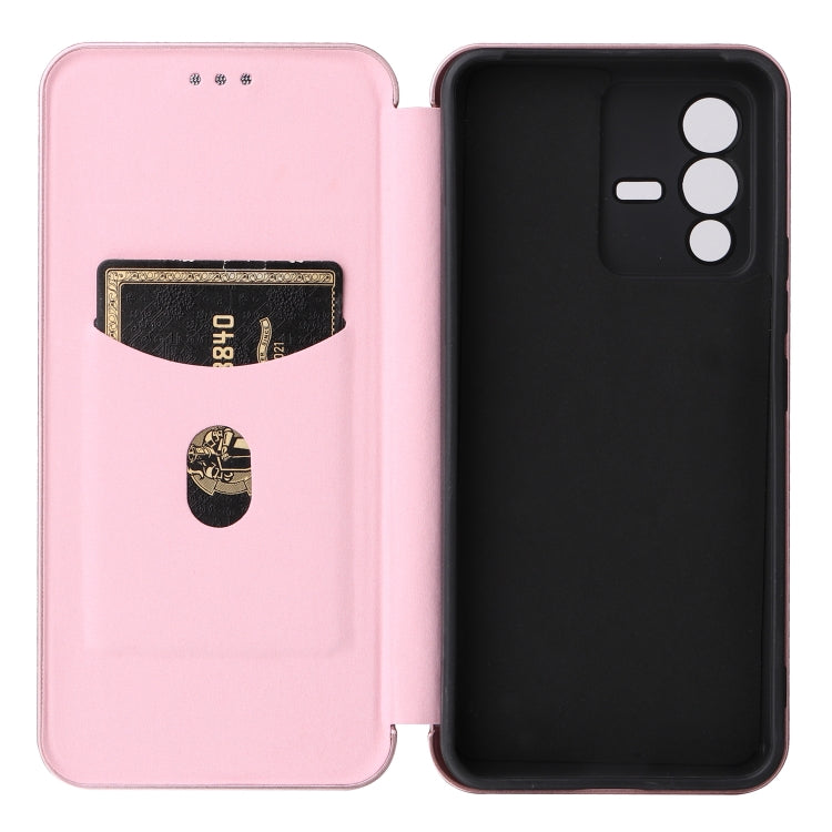 For vivo S12 5G / V23 5G Carbon Fiber Texture Leather Phone Case