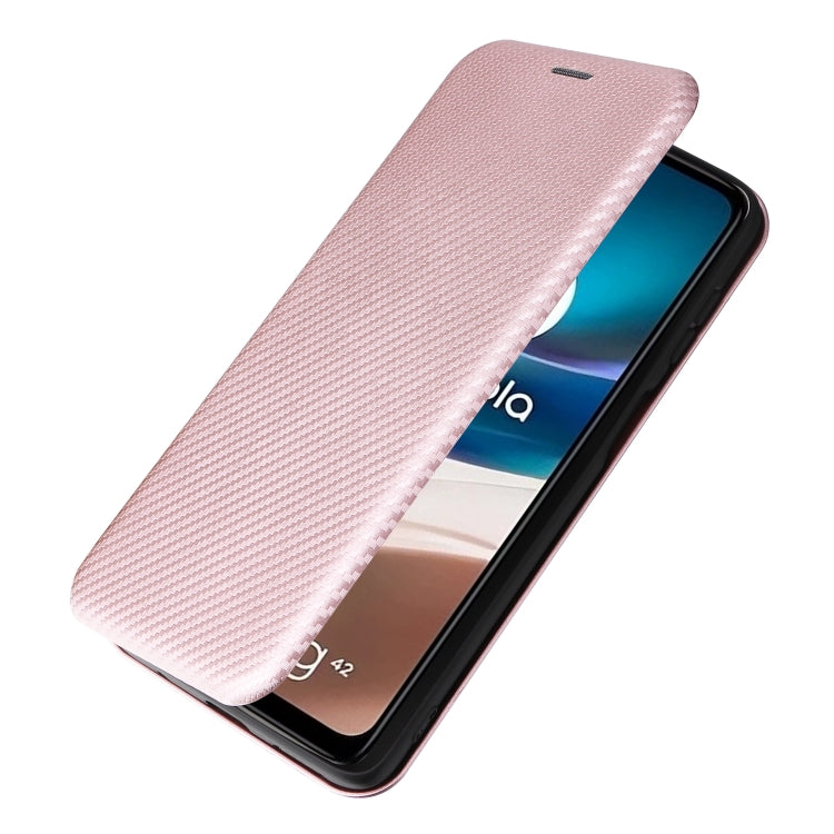 For Motorola Moto G42 Carbon Fiber Texture Leather Phone Case