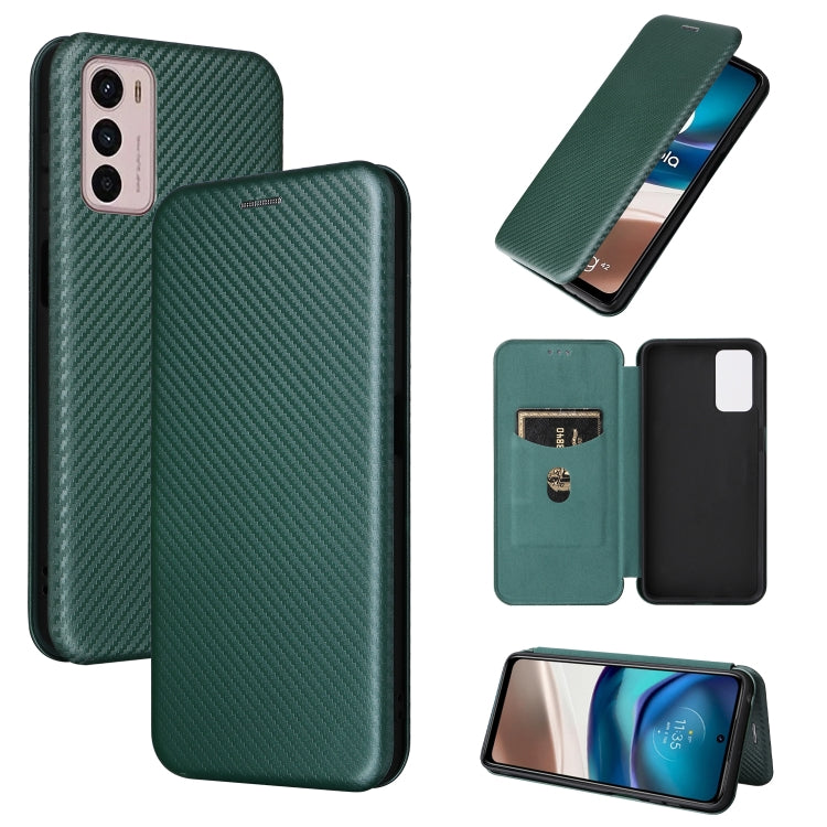 For Motorola Moto G42 Carbon Fiber Texture Leather Phone Case