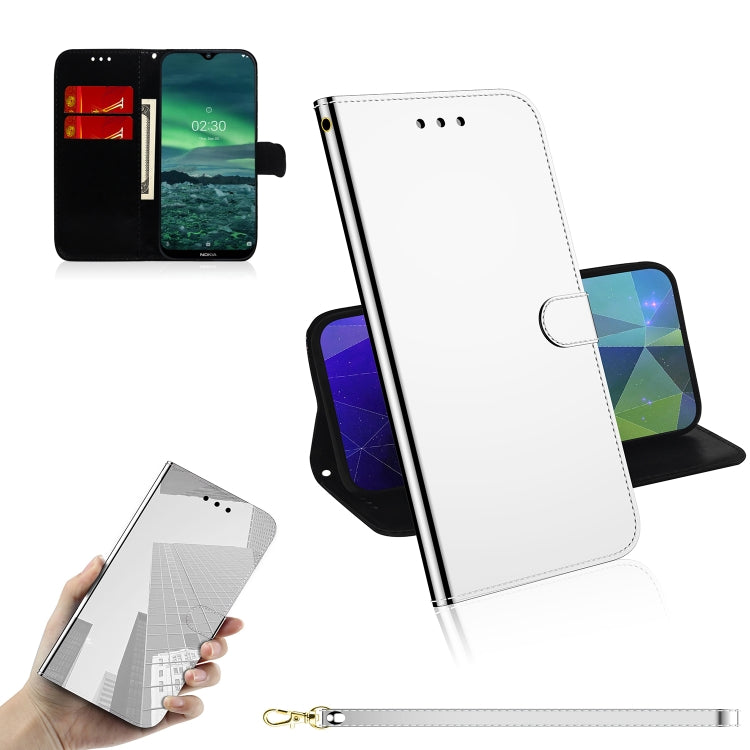 For Nokia 2.3 Lmitated Mirror Surface Horizontal Flip Leather Case with Holder & Card Slots & Wallet & Lanyard