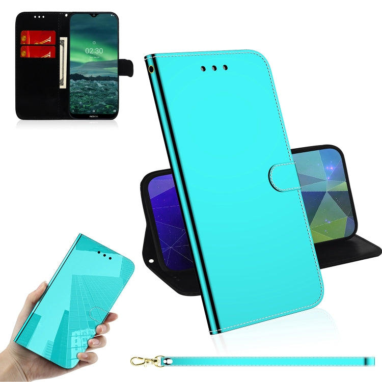For Nokia 2.3 Lmitated Mirror Surface Horizontal Flip Leather Case with Holder & Card Slots & Wallet & Lanyard