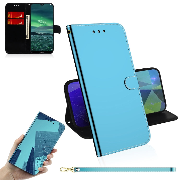 For Nokia 2.3 Lmitated Mirror Surface Horizontal Flip Leather Case with Holder & Card Slots & Wallet & Lanyard