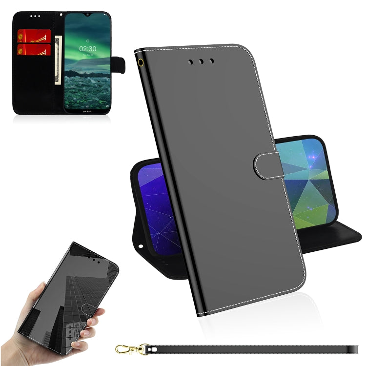 For Nokia 2.3 Lmitated Mirror Surface Horizontal Flip Leather Case with Holder & Card Slots & Wallet & Lanyard