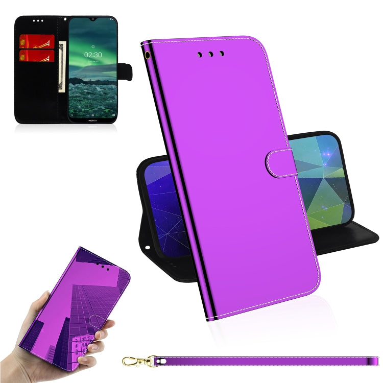 For Nokia 2.3 Lmitated Mirror Surface Horizontal Flip Leather Case with Holder & Card Slots & Wallet & Lanyard
