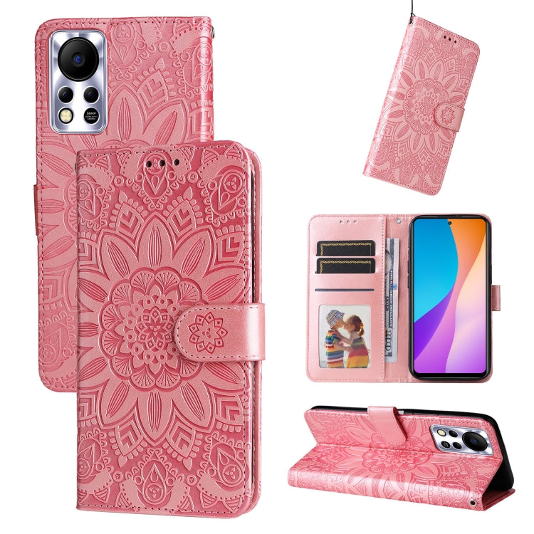 For Infinix Hot 11s NFC Embossed Sunflower Leather Phone Case