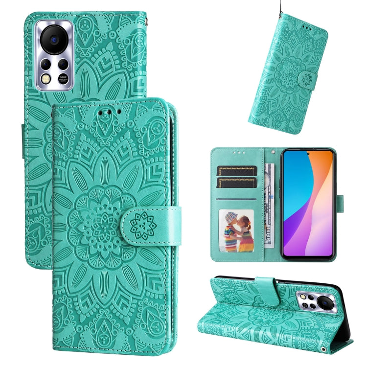 For Infinix Hot 11s NFC Embossed Sunflower Leather Phone Case