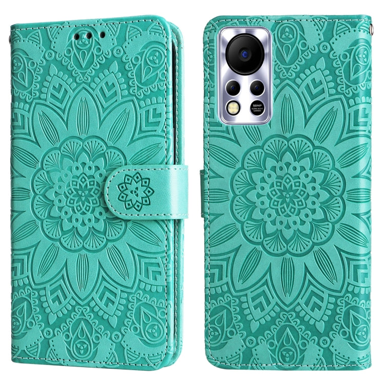 For Infinix Hot 11s NFC Embossed Sunflower Leather Phone Case