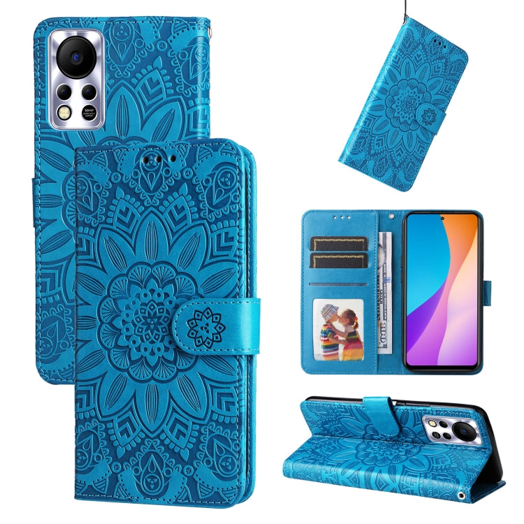 For Infinix Hot 11s NFC Embossed Sunflower Leather Phone Case