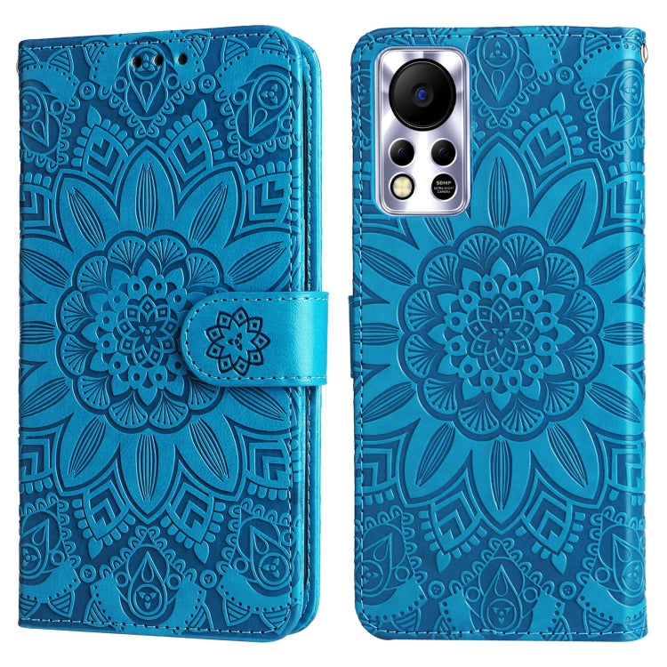 For Infinix Hot 11s NFC Embossed Sunflower Leather Phone Case