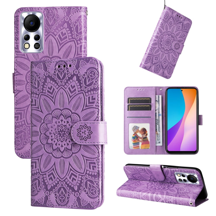 For Infinix Hot 11s NFC Embossed Sunflower Leather Phone Case