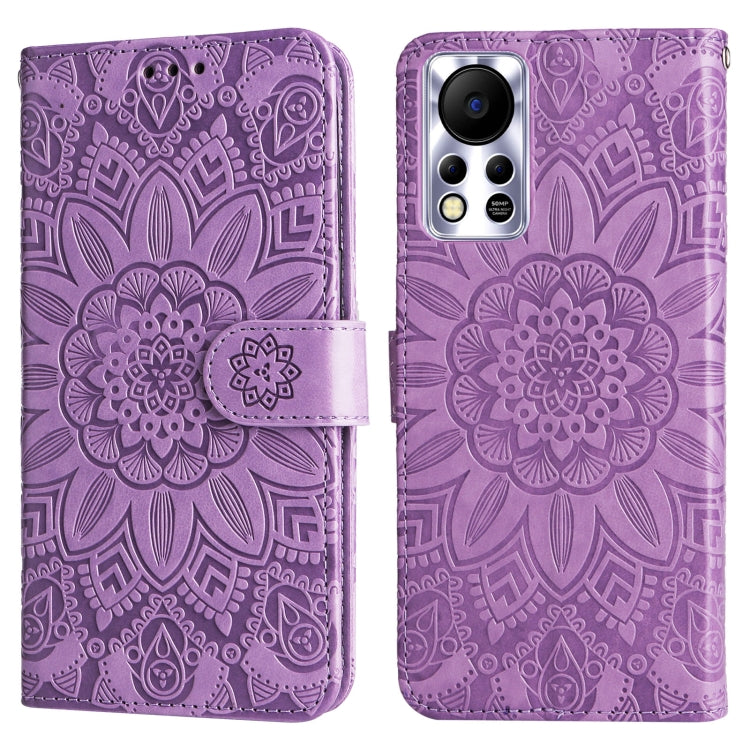For Infinix Hot 11s NFC Embossed Sunflower Leather Phone Case
