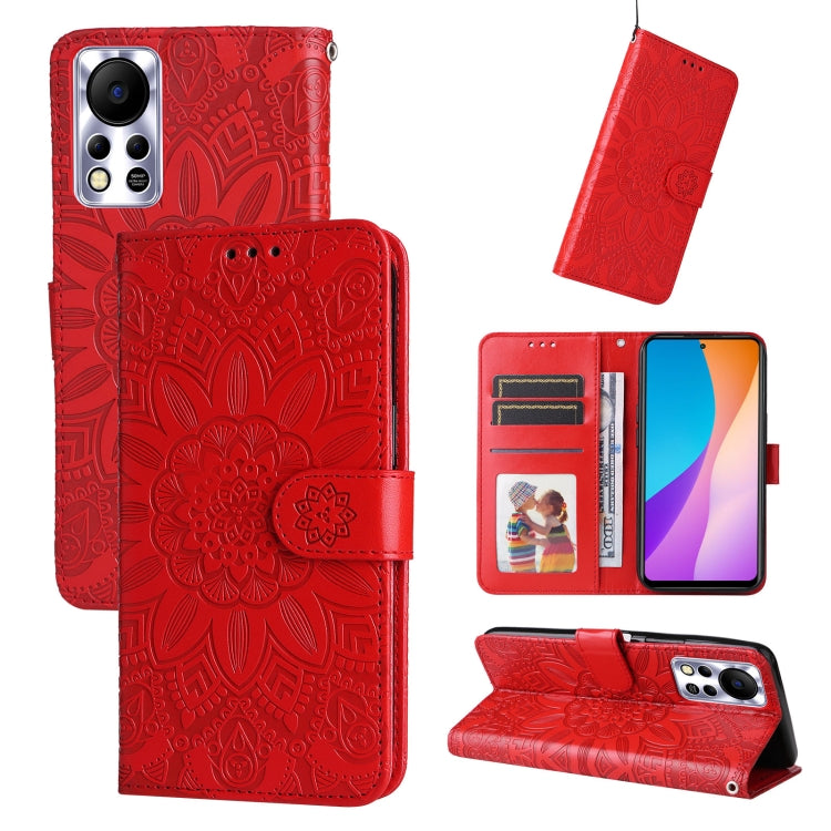 For Infinix Hot 11s NFC Embossed Sunflower Leather Phone Case